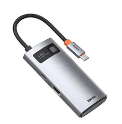 Перехідник Baseus Metal Gleam Series 4-in-1 Multifunctional Type-C HUB Docking Station Gray