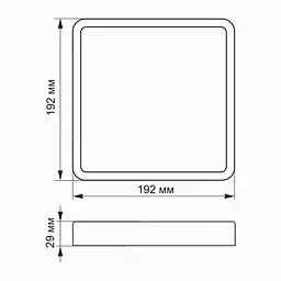 LED Світильник накладний квадрат VIDEX 18W 5000K White - мініатюра 4