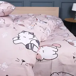 Простирадло MirSon Ranforce Elite 17-0665 Cream Kittens 110х160 см (2200009882388) - мініатюра 2