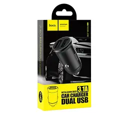 Автомобільний зарядний пристрій Hoco Z30 Easy route dual port mini car charger 2USB 3.1A Чорний - мініатюра 2