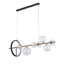 Люстра LED Levistella 918LP267-7 GAB+CL, 12W, чорний і золотий, 7 плафонів, сучасний стиль для дому