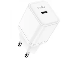 Мережевий зарядний пристрій CUDY 1xUSB 20 W, GaN, 1xUSB-C, QC+PD 3.0 (CH20_EU)