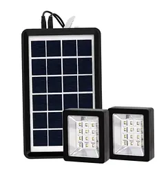 Портативна сонячна система EP-05 3 в 1 6v3 W, LED лампи х2, powerbank - мініатюра 3