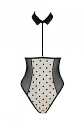Еротичне боді Passion TRISHA BODY, S/M, beige, з відкритими чашками - мініатюра 3