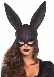Маска - Glitter Masquerade Rabbit Mask Black - мініатюра 1