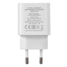 Мережевий зарядний пристрій 2E (1USB 3A) 30W White (2E-WC1USBC30W-W) - мініатюра 4
