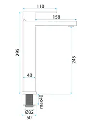 Змішувач для умивальника Rea Arlo високий nickel brushed REA-B4588 - мініатюра 4
