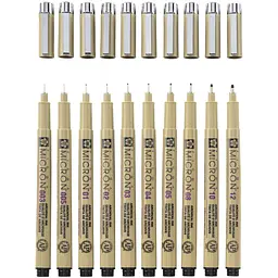 Набір лінерів Pigma Micron 10 шт Чорний Sakura - мініатюра 3