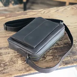 Чоловіча шкіряна сумка крос боді GS 19*25*5 см коричнева (БГ 001 кор) 250 - мініатюра 5