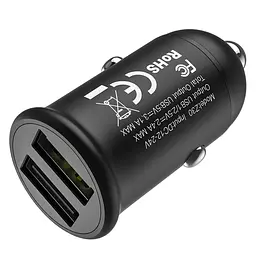 Автомобільний зарядний пристрій Hoco Z30 2 USB чорний - мініатюра 5