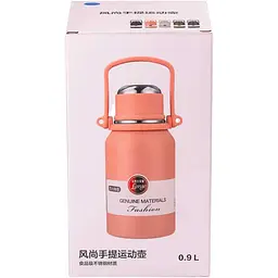 Термос Large 900 мл з гвинтовою кришкою і ручкою, рожевий TS Kitchen HP157P - мініатюра 3