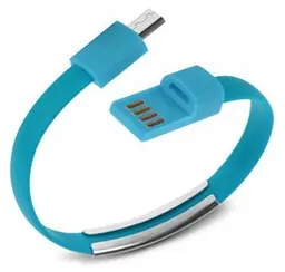Кабель браслет micro USB 2.0 блакитний RTL