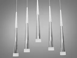 Люстра стельова LED Diasha 3002/5HR, 18W, 4100K, хром, для високих стель, сучасний стиль - мініатюра 2