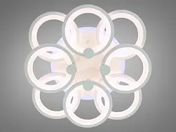 Люстра стельова LED Diasha 8022/4+4WH, 150W, 3200K-6000K, білий акрил, сучасний стиль з диммером - мініатюра 2