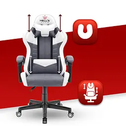 Комп'ютерне крісло Hell's Chair HC-1004 White-Grey (тканина) - мініатюра 2