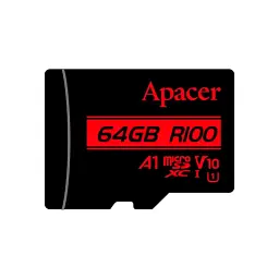 Карта пам'яті Apacer 64GB microSD class 10 UHS-I V10 A1 (AP64GMCSX10UB-RA) - мініатюра 1