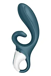 Смарт вібратор-кролик Satisfyer Hug Me Bluegrey, 2 мотори, діаметр 4,2см, широка кліторальна частина - мініатюра 2