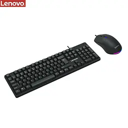 Комплект клавіатура та миша Lenovo KM101 (ENG/ РУС) чорний - мініатюра 4