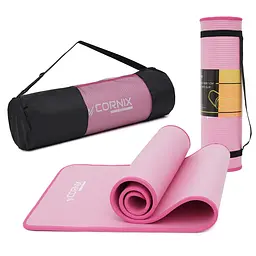 Килимок спортивний Cornix NBR 183 x 61 x 1 см для йоги та фітнесу XR-0097 Pink/Pink