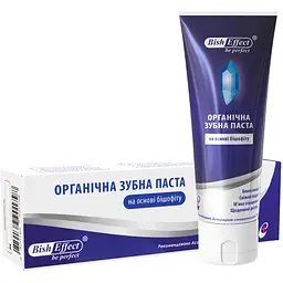 Зубна паста органічна Bisheffect 75 мл, натуральна без фтору з бішофітом та екстрактами трав