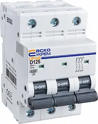 Модульний автоматичний вимикач 3р - 125А - D - UProfi АСКО-УКРЕМ (A0010210129) - мініатюра 3