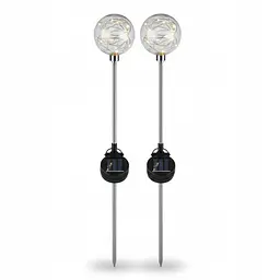 Садовий світильник SunLamp на сонячній батареї — куля 20 см, 20 LED, тепло-біле світло, 2 шт. - мініатюра 2
