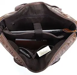 Шкіряна сумка для документа з відділенням для нетбука 14059 Vintage коричневий - мініатюра 2