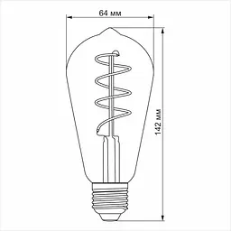 LED-лампа Videx Filament ST64FASD 5W E27 2200K димована бронзова (25014-000) - мініатюра 5