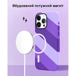 Чохол Vokamo для iPhone 15 Pro захисний з магнітом Purple - мініатюра 4
