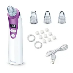 Beurer Масажер для обличчя вакуумний, аккумулятор, USB, 3 режими, білий