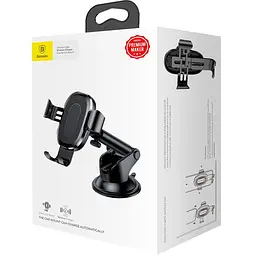 Автомобільний тримач холдер із БЗУ Baseus Wireless Fast Charger Gravity Car Mount - мініатюра 2