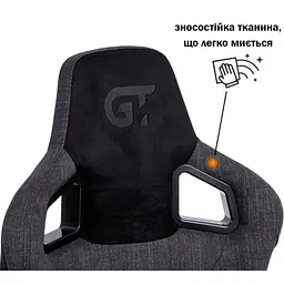 Геймерське крісло GT Racer чорне з темно-сірим (X-8005 Dark Gray/Black Suede) - мініатюра 2