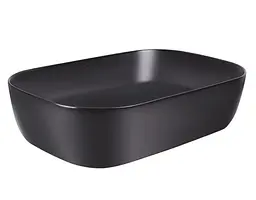 Комплект Qtap Robin: Раковина накладна прямокутна 600x390x150 мм Matt Black + Донний клапан PU03 (QT132143PMBMBN47296) - мініатюра 4