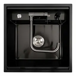 Кухонна мийка CM 50x50 прихована PVD чорна Platinum Handmade, Чорний - мініатюра 8