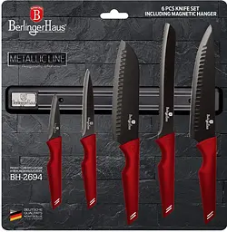 Набір ножів Berlinger Haus Metallic Line Burgundy Edition, червоний з чорним (BH 2694) - мініатюра 2