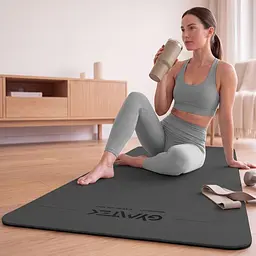 Килимок (мат) для фітнесу та йоги Gymtek Premium TPE 0,5см чорний - мініатюра 7