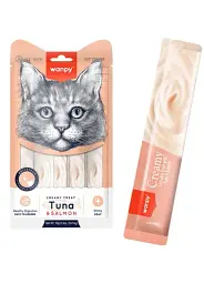 Рідкі ласощі для котів Wanpy Creamy Lickable Treats Tuna & Salmon з тунцем та лососем (5 стіків х 14 г)