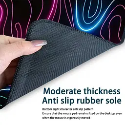 Килимок для миші та клавіатури "Neon Lines" 80×30 см, Чорний - мініатюра 6