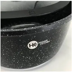 Набір посуду Higher Kitchen НК-325 XPRO гранітне покриття із силіконовими кришками 8 предметів чорний (42838-НК-325_1887) - мініатюра 4