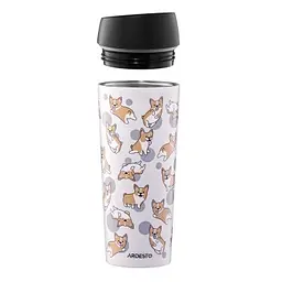 Термокружка Ardesto Coffee Time Animals Corgi 450мл, нержавіюча сталь, сірий (AR2645CR) - мініатюра 2