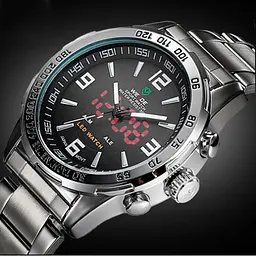 Наручний годинник чоловічий Weide Standart Silver Сріблястий (991) - мініатюра 2