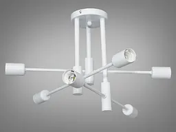 Стельова люстра Diasha XL2038-6WH Loft, 6 ламп E27, 40W, біла, 55 см, мінімалістичний стиль