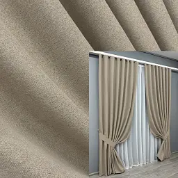 Комплект штор VR-Textil Ashen Night блэкаут 2 шт 150x290 см бежевый (1853ш)