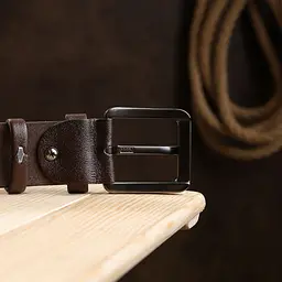 Стильний ремінь із натуральної шкіри 20736 Vintage коричневий 124 см - мініатюра 7