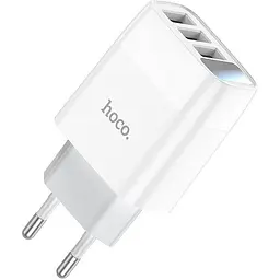 Мережевий зарядний пристрій Hoco C93A 3-USB White [112164] - мініатюра 3