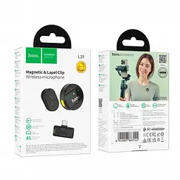 Мікрофон петличний бездротовий Hoco L21 2.4G, Type-C, ENC, акумулятор 80 мАг, 10–15 м - мініатюра 9