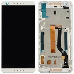 Дисплей HTC Desire 626G Dual Sim чорний, з рамкою білого кольору, White Birch