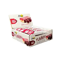 Батончик FitWin YUMMY Bar 36% no added sugar, 12*55 грам - Шоколад-вишня
