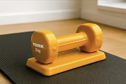 Гантелі для фітнесу вінілові круглі York Fitness 2х2кг жовтий - мініатюра 6