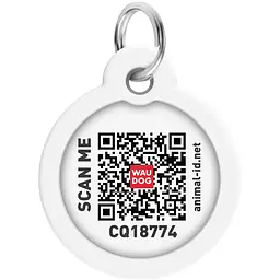 Адресник для собак і котів Waudog Smart ID з QR паспортом Тризуб олива 30 мм - мініатюра 3